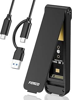 حاوية ذاكرة مستديمة M.2، لقرص تخزين SSD M2 بسرعة 10 جيجابت في الثانية، محول USB 3.2 الجيل الثاني من الذاكرة المستديمة لـUSB لمفتاح M.2 PCIe M-Key/M+B، تصميم مغلق وتركيب سهل، يدعم UASP وTrim من فيديكو