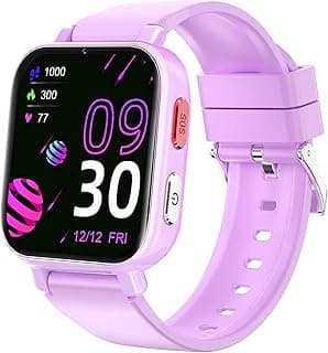 Kids Smart Watch 4G, Smartwatch Children with GPS and Phone, Video Calls, SOS, Voice Chat, School Mode, Alarm Clock, Games, Pedometer, Smart Watch Girls Boys 4-12 Gift, Purple