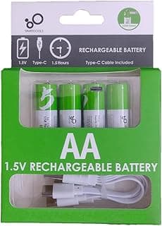 بطاريات AA قابلة لإعادة الشحن عبر USB حماية من الزائد بطارية متعددة الأغراض مع كابل شحن 4 في 1عبوة قطع