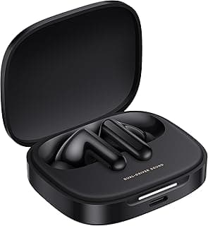 Buds 6, Premium Dual Driver TWS, 49dB Hybrid Active Noise Cancellation, Spatial Audio, Dual Device Connection, Quad Mic AI ENC, 42 Hrs Playtime, Custom EQ, Wireless Earbuds (Black)