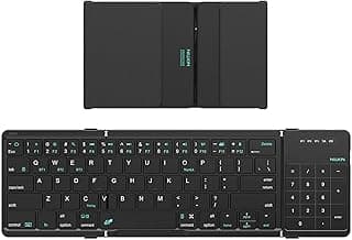 Nillkin Cube Pocket Foldable Bluetooth Keyboard with Touchpad – Ultra-Portable Tri-Fold Design, 64-Key Layout, Multi-Device Bluetooth 5.0, Travel-Ready – Black (Arabic)