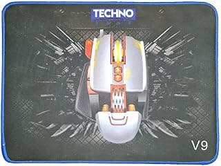 Gaming Mouse Pad Techno V9 (30 X 22.5 X 0.4 CM) Mat Non-Slip Spill-Resistant Desk Pad with Special-Textured Surface, Anti-Fray Stitched Edges compatible with Keyboard, PC - (Multi Color5)