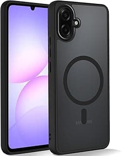 Magnetic Cover for Samsung Galaxy A07 Compatible with MagSafe,Translucent Matte Slim Back TPU Bumper + PC Hard Shockproof Protective Case for Samsung A07 6.7 Inches, Black