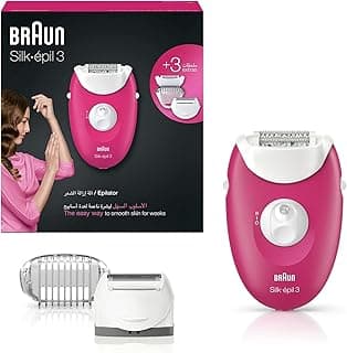 Silk-Épil 3 3-273 Epilator Raspberry Pink With 3 Extras, Packaging May Vary