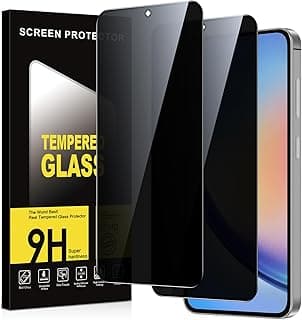 اسكرينة حماية خصوصية لهاتف سامسونج Galaxy A35 5G زجاج مقوى، صلابة 9H مضادة للتجسس، مضادة للخدش، عبوة 2 قطعة