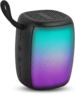 مكبر صوت بلوتوث محمول مع إضاءة ملونة RGB وجودة صوت ممتازة - بطارية 1200mAh ووقت تشغيل حتى 5 ساعات - طاقة الإخراج 5 وات - موديل S18 (اسود)