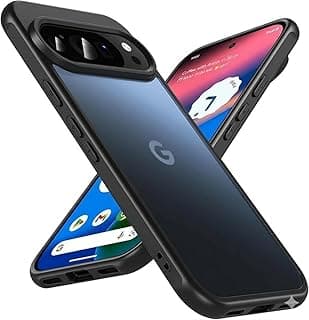 جراب لـ Google Pixel 10 Pro 5G، غطاء ممتص للصدمات، إطار TPU مطفي بلون سادة، ظهر شفاف PC مضاد للخدش لـ Google Pixel 10 Pro 5G - أسود