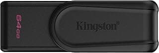 ذاكرة فلاش USB داتاترافيلر اكسوديا اس 64 جيجابايت - USB 3.2 الجيل الأول - USB نوع A موديل DTXS من كينجستون، أسود وأسود