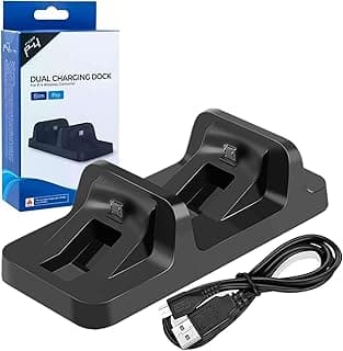قاعدة شحن مزدوجة لذراع تحكم PS4 من Kailisen لجهاز بلايستيشن 4 (PS4, PS4 Pro, PS4 Slim)