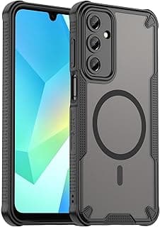 جراب مغناطيسي متوافق مع سامسونج Galaxy A17، جراب مطفي متين مضاد للصدمات مع حواف مرتفعة لحماية الكاميرا لسامسونج Galaxy A17