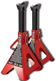 GEC Heavy Duty Jack Stand Set, 6 Ton Capacity, Steel, Min. 400mm to Max. 585mm Height, 2 Piece