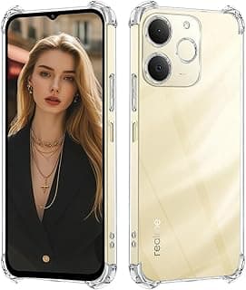 جراب متوافق مع هاتف Realme Note 70، مزود بوسادة هوائية مقاومة للصدمات لحماية كاملة، جراب واقٍ من السيليكون TPU الناعم فائق النحافة - شفاف