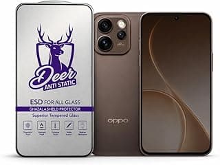 GHAZALA Tempered Glass Screen Protector For Reno 15 Pro, Clear