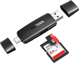 قارئ كروت ذاكرة SD بمنفذ USB 3.0 و USB C يدعم OTG متوافق مع MacBook و Galaxy S20 و iPad Pro 2020 ولابتوب