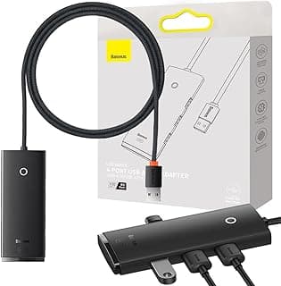 موزع USB-A بـ 4 منافذ سلسلة lite (USB-A إلى USB 3.0 * 4) طول 1 متر لون أسود