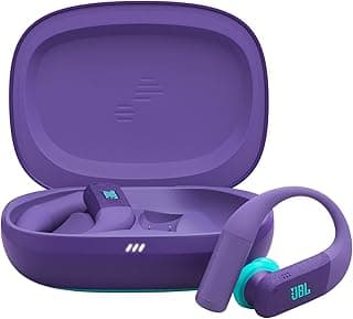 JBL Endurance Peak 4 Noise Cancelling In-Ear True Wireless Sport Earbuds with Bluetooth, 48-Hour Battery Life, TwistLock Secure Fit, IP68 Waterproof & Dustproof, JBL Pure Bass Sound, Purple