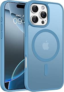 Compatible with iPhone 16 Pro Case for Magnetic iPhone 16 Pro Phone Case, [Compatible with Magsafe] Slim Translucent Matte Shockproof Bumper Drop Protection Girls Women Men Cover, Light Blue