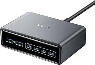 Prime Charger (200W, 6 Ports, GaN) 【PSE Technical Standards Compliant/USB PD Compatible】Compatible with MacBook USB PD, Windows PC, iPad, iPhone, Galaxy, Android, Smartphones, Laptops, and Other