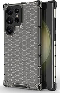 For Samsung Galaxy S25 Ultra Shockproof HoneyComb Back Cover, Defender Corners, Camera Protection and Semi Transparent Back Compatible With Samsung Galaxy S25 Ultra (6.9'') (Semi-Transparent)
