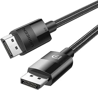 يوجرين كابل مضفر من النايلون بطول 2 متر بمنفذ عرض 1.4 ذكر الى DP114-80392B - اسود تلفزيون جهاز العرض شاشة