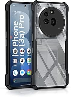 جراب لـ Nothing Phone 3a Pro مقاوم للصدمات شفاف صلب [مضاد للاصفرار] حماية 360 درجة مع إطار TPU وغطاء خلفي شفاف