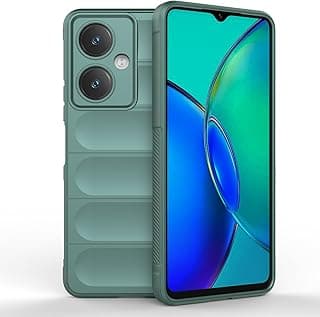 جراب هاتف متوافق مع Vivo Y27 4G عالمي Magic Shield من TPU + سيليكون مقاوم للصدمات (أخضر)