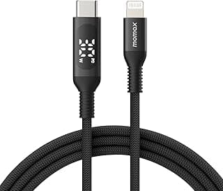 Elite 30W 1.2m USB-C to Lightning Cable with LED Display (Black) Black