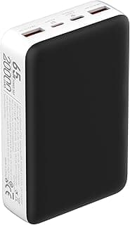 باور بانك LDNIO Magnificent جديد بقدرة 65 واط و20,000 مللي امبير في الساعة PD3.0 QC4.0 للشحن السريع USB-C مع 3 مخارج لابل ايفون 16/15/14/13 برو ماكس، ماك بوك اير برو 13 انش 16 انش، ايباد برو، اير