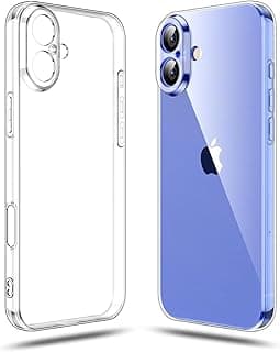 جراب حماية للكاميرا Dl3 Mobilak متوافق مع ابل iPhone 16 مقاس 6.1 بوصة، جراب سيليكون شفاف ونحيف ومضاد للاصفرار (شفاف)