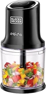 كبة خضروات عمودية BLACK+DECKER، 500 وات، 4 شفرات ستانلس ستيل، سعة 500 مل - لون أسود - FC500-B5