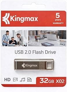 فلاش ميموري X02 USB 2.0 لنقل البيانات بسرعة عالية وتصميم مدمج ومتين، مثالية لحفظ الملفات والموسيقى والصور والفيديوهات، سعة 32 جيجابايت من كينج ماكس