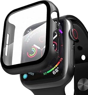 جراب متوافق مع Apple Watch Series 4 Series 5 Series 6 Series SE مع اسكرينة حماية مقاس 44mm، جراب حماية شامل لساعة iWatch Series 4/5/6/SE، مقاس 44mm