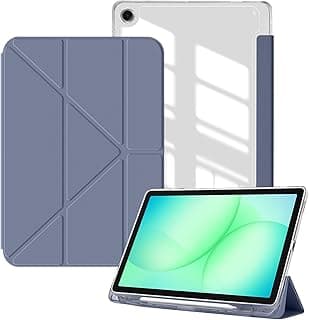 [ToVioc] 8.7" Cover for Samsung Galaxy Tab A11 2025/A9 2023, PU Leather Stand Case + Transparent Back (TPU & PC), 4 Tilt Angles Cover for Galaxy Tab A11/A9 - Lavender