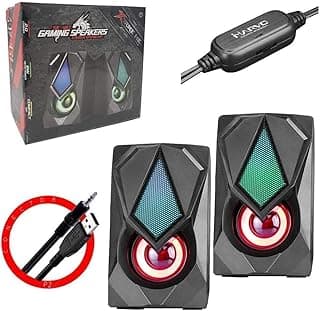 سماعات ستيريو Xtrike me SK-402 إصدار 2.0 مع إضاءة RGB، 2x3 وات، 4 أوم، منفذ 3.5 ملم (صوت) و USB (طاقة)