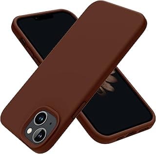 جراب متوافق مع iPhone 15 (6.1 بوصة)، سيليكون سائل نحيف، 3 طبقات حماية، جل ناعم (بني)