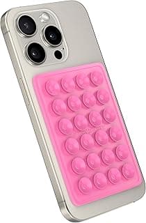 StickyGrippy Suction Phone Case Mount with Fidget Toy & Mirror Feature - Bubble Gum