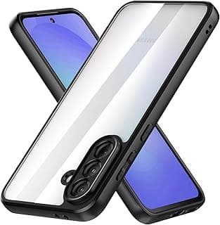 جراب شفاف لهاتف سامسونج Galaxy A36 5G، ظهر PC صلب وممتص صدمات TPU ناعم [مضاد للاصفرار] جراب حماية نحيف (أسود وشفاف)