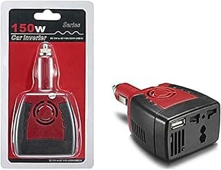 محول طاقة للسيارة SERIES بقدرة 150 وات من 12 فولت تيار مستمر إلى 220 فولت تيار متردد مع منفذ USB 5 فولت