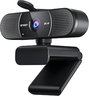 كاميرا ويب C960 2K بميكروفون، كاميرا 2K UHD للبث بـ 2 ميكروفون تقليل ضوضاء بتركيز تلقائي TOF بغطاء خصوصية، USB للتوصيل والتشغيل للمكالمات/المؤتمرات زووم/سكايب/يوتيوب اللابتوب/سطح المكتب من اي ميت