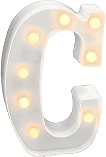 Jandei - Lighted LED Letters, Letter C with Warm White Light, LED Lights Decoration and Atmosphere, Night Light Weddings, Birthdays, Showcases, Numbers and Letters with Lights (Battery Operated)