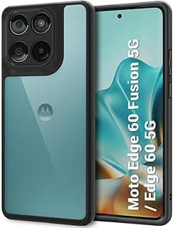 جراب لهاتف موتورولا Moto Edge 60 Fusion، جراب هجين خفيف الوزن من PC و TPU مضاد للصدمات، شفاف