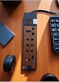 مشترك كهرباء Zero zr-22 بـ 5 مخارج، 2 منفذ USB، 1 منفذ USB Type-C مع تحكم في الطاقة عبر زر - طول 1.5 متر