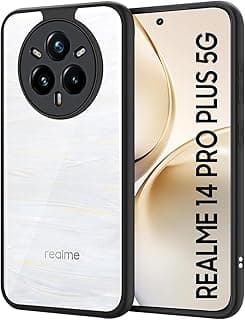 جراب لهاتف Realme 14 Pro Plus، شفاف كريستالي لا يصفر، حماية بمعايير عسكرية، جراب مقاوم للصدمات مع حماية للكاميرا لهاتف realme 14 pro Plus 5G (إطار أسود)