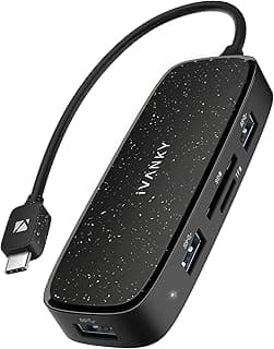 موزع USB-C بـ 7 منافذ، 4K HDMI، 100W PD، 3 منافذ USB-A 3.0، قارئ كروت SD/TF، متوافق مع ابل MacBook Pro/Air و ديل XPS