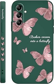 Fekra Red Butterfly Soft TPU Case For Samsung Galaxy A55 Shockproof Silicone Cover (Green, Samsung Galaxy A55)