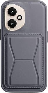 Leather Case Compatible for HONOR 400 5G Shockproof Leather Back Card Storage & case built-in Stand PU leather for a stylish look, comfortable grip (Gray)