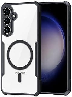 Shockproof Transparent Back Case for SAMSUNG GALAXY S25 FE Heavy Duty Corner Protection, Clear PC Back with TPU Bumper, Camera Protection Cover, Not Support Wireless Charging