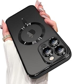 جراب مغناطيسي لهاتف ايفون 16 Pro (6.3 بوصة) [حماية مدمجة لعدسة الكاميرا] [متوافق مع MagSafe] جراب TPU ناعم مقاوم للخدش والصدمات، شفاف ونحيف للرجال والنساء