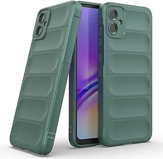 جراب حماية خلفي فاخر متوافق مع سامسونج جالكسي A05، جراب Magic Shield مضاد للصدمات مع حماية للكاميرا (أخضر)