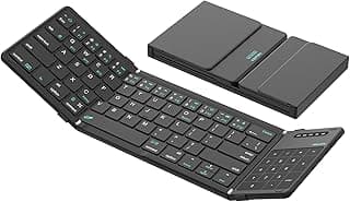 Nillkin Pocket Foldable Wireless Keyboard with Touchpad Numerical Pad for Travel Meeting for Tablet, Mobile Phone,Laptop, Full Size (Small) Keyboard (Black)